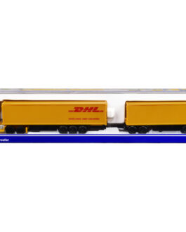 Truck with Double Pup Trailers “DHL Road Train” 1/87 (HO) Diecast Models by Siku