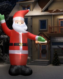 vidaXL Inflatable Santa Claus with LEDs Christmas Decoration IP44 14.8′