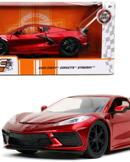 2020 Chevrolet Corvette Stingray C8 Candy Red “Bigtime Muscle” 1/24 Diecast Model Car by Jada