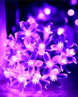 1pc; LED Purple Cherry Blossom String Lights (6.56ft ); Scene Decor; Holiday Accessory; Birthday Party Supplies; Room Decor; Christmas Gifts; Home Decor (Without Battery)