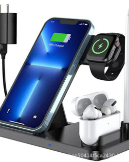 Popular folding 4-in-1 multi-function mobile phone wireless charger for Apple 12/13/15W wireless fast charging
