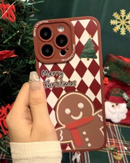 Christmas Gingerbread Man iPhone 14 Phone Case 13pro Apple 12 Cat’s Eye 11 Thanksgiving 7/8 Burgundy xs