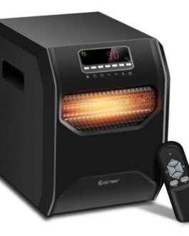 12 H Timer LED Remote Control Portable Electric Space Heater – Color: Black