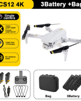 2.4G RC Drone Rechargeable Mini Folding Quadcopter CS12 HD Camera Remote Control Drone Grey Single Camera 3 Batteries