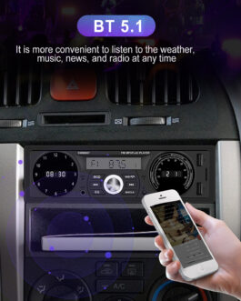 1 Din Car Mp3 Player 7388 Power Amplifier Radio with Temperature Display Bluetooth Music Player Black