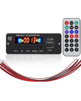 12v Amplifier 2x3w Bluetooth Mp3 Decoder Board Color Screen Call Recording Jx-808bt (with Remote Control Without Battery) black