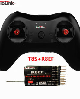 T8S 8CH RC Radiolink Remote Controller Transmitter 2.4G with R8EF or R8FM Receiver Handle Stick for FPV Quad Drone Airplane Car T8S+R8EF left hand throttle