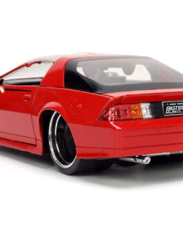 1985 Chevrolet Camaro Red with Black Stripes “Bigtime Muscle” Series 1/24 Diecast Model Car by Jada