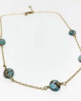 Turquoise Disc Choker Necklace