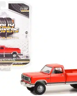 1989 Dodge Ram D-350 Dually Pickup Truck Colorado Red and Sterling Silver “Dually Drivers” Series 13 1/64 Diecast Model Car by Greenlight