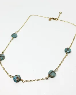 Turquoise Disc Choker Necklace