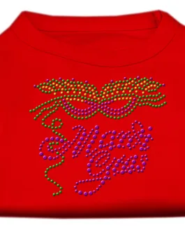 Mardi Gras Rhinestud Shirt Red XS