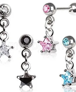 316L Surgical Steel Star Dangle Cartilage Earring