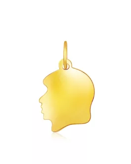 14k Yellow Gold Small Girl Head Charm