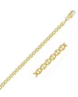 3.2mm 10k Yellow Gold Mariner Link Anklet