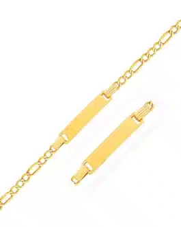 14k Yellow Gold Figaro Link Children’s ID Bracelet