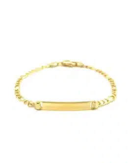 14k Yellow Gold Figaro Link Children’s ID Bracelet
