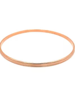14k Rose Gold Concave Motif Thin  Stackable Bangle