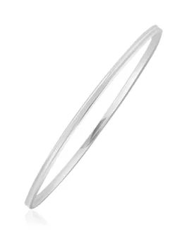 14k White Gold Concave Motif Thin  Stackable Bangle