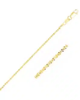 10k Yellow Gold Sparkle Anklet 1.5mm
