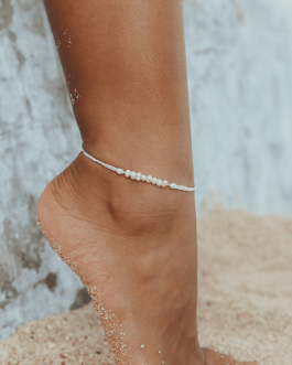 Lahaina Pearl Handmade Anklet – White