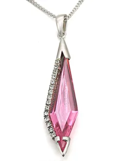 LOS473 – Silver 925 Sterling Silver Pendant with AAA Grade CZ  in Rose