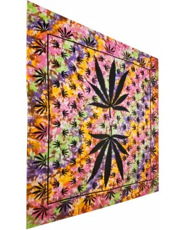 Marijuana Leaf Mirror Symmetrical Art Design Tapestry Wall Hanging Bedspread