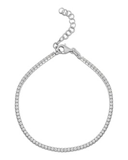 Classic Sterling Silver CZ Diamond Tennis Anklet