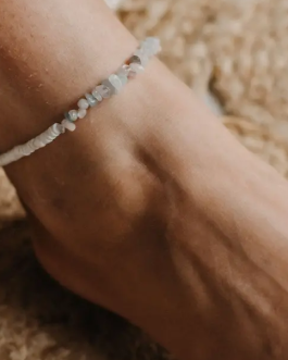 Santai Natural Stone Anklet Ankle Bracelet – Pink