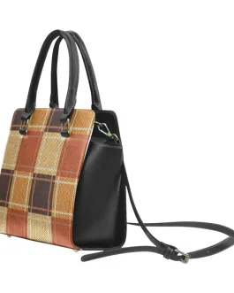 Handbags, Brown Checker Rivet Style Top-handle Bag