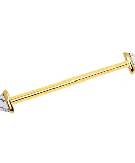 Gold Howlite Triangle Industrial Barbell
