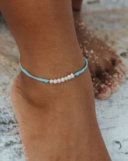 Lahaina Pearl Handmade Anklet – Turquoise