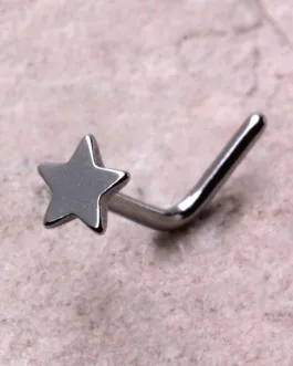 316L Stainless Steel Star L Bend Nose Ring