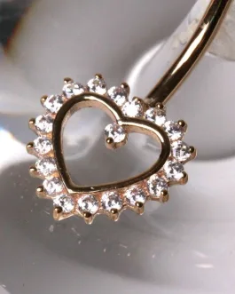 14Kt. Gold Navel Ring with Heart