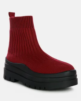 quavo knitted platform chunky boots