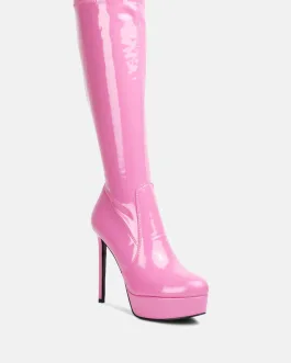 shawtie high heel stretch patent calf boots