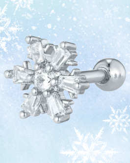 Snowflake Cartilage Earring / Christmas CZ Snowflake
