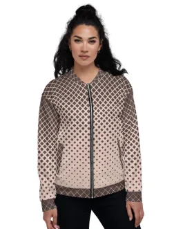Womens Jacket – Burgundy Half-tone Style Bomber Jacket