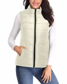 Womens Puffer Vest Jacket / Beige
