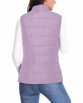 Womens Puffer Vest Jacket / Lilac Purple