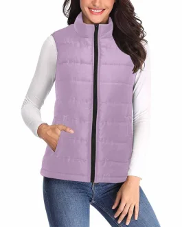 Womens Puffer Vest Jacket / Lilac Purple