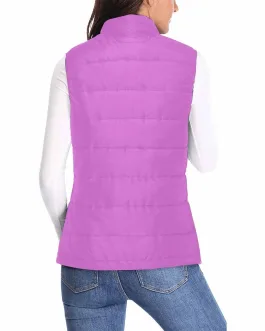 Womens Puffer Vest Jacket / Orchid Purple