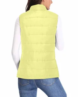 Womens Puffer Vest Jacket / Pastel Yellow