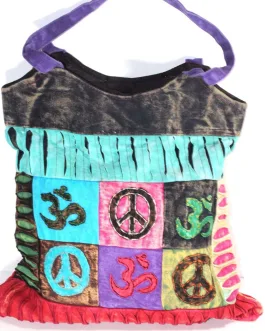 Peace & Om Patchwork Jhola Carry Bag