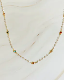 Precious Mini Heart Pearl Chain Necklace