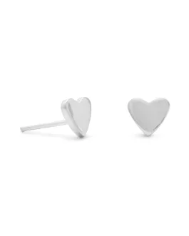 Polished Heart Stud Earrings
