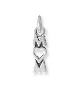 MOM with Heart Charm