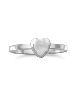 Small Polished Heart Ring