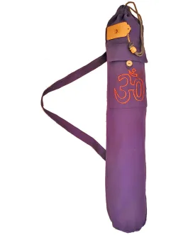 Cotton Hindu Sanskrit Aum Yoga Mat Bag Carrier with Front Pocket