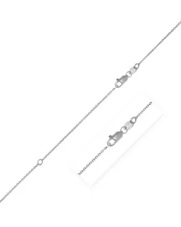 Extendable Cable Chain in 10k White Gold (0.85mm)